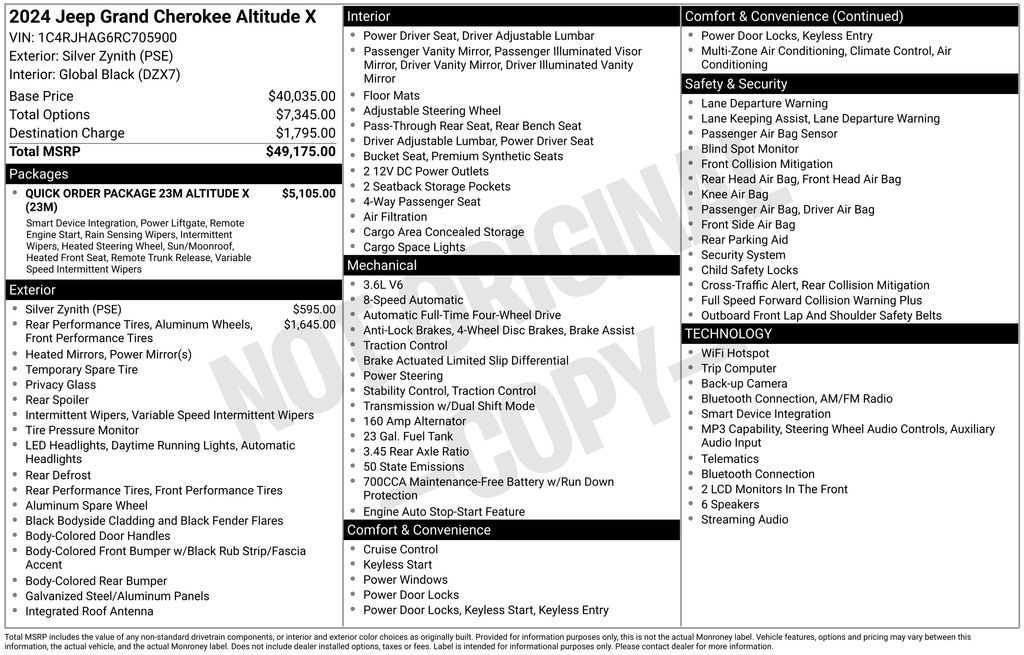 jeep grand cherokee 2024 1C4RJHAG6RC705900 image jeep grand cherokee 2024 1C4RJHAG6RC705900 image